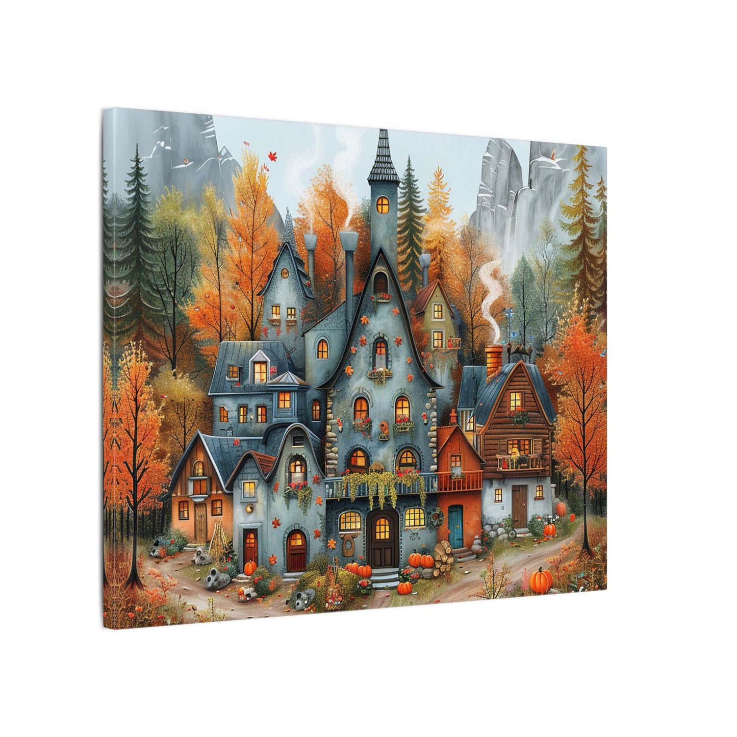 Charming Fall Village Canvas Collection #1