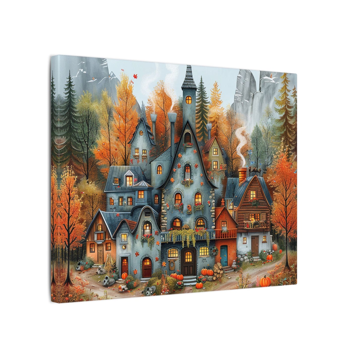 Charming Fall Village Canvas Collection #1