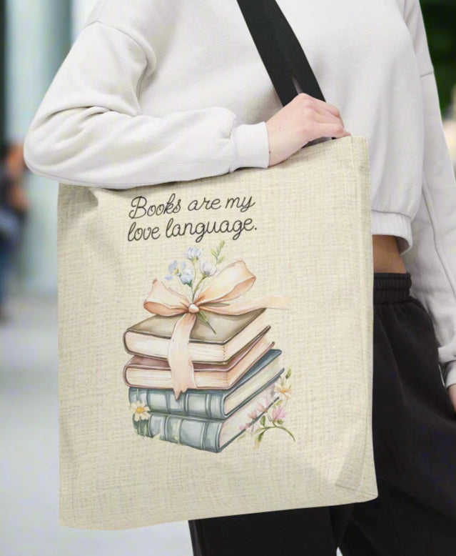 Books Are My Love Language Tote Bag