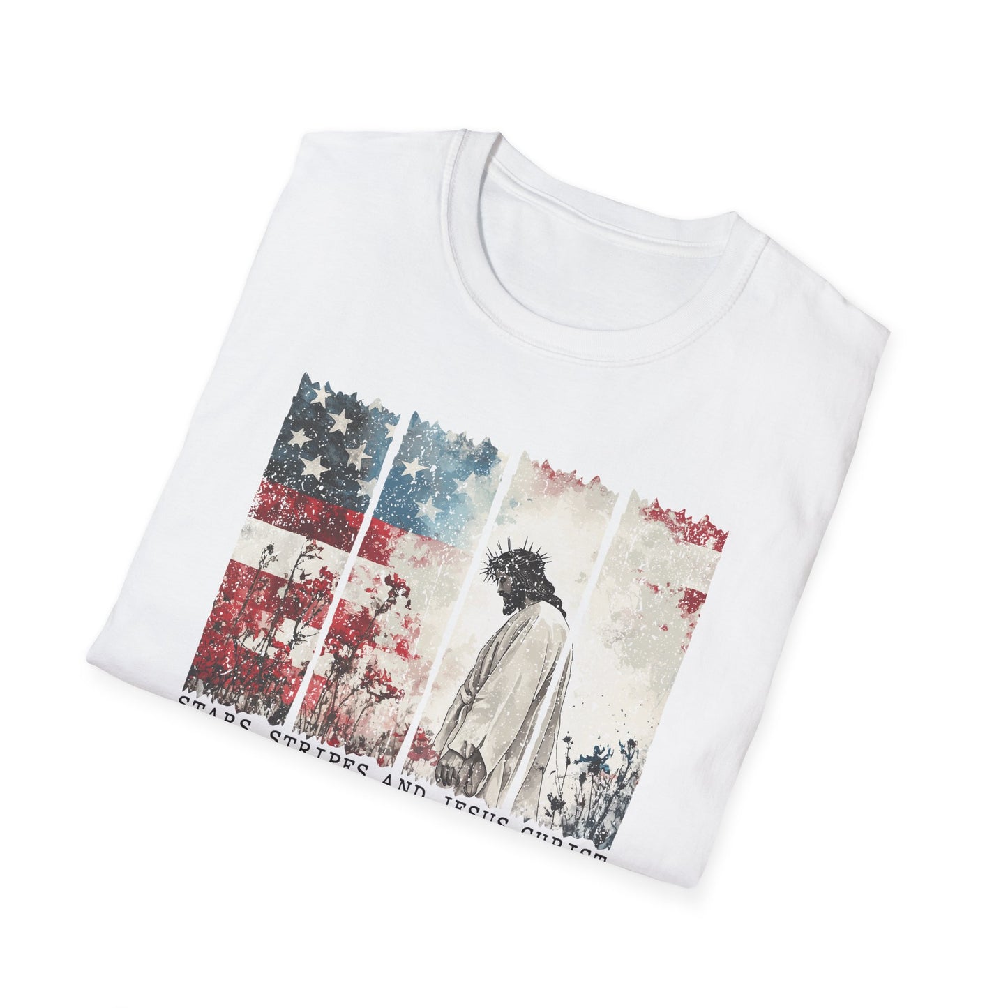 Jesus, Stars & Stripes Softstyle T-shirt