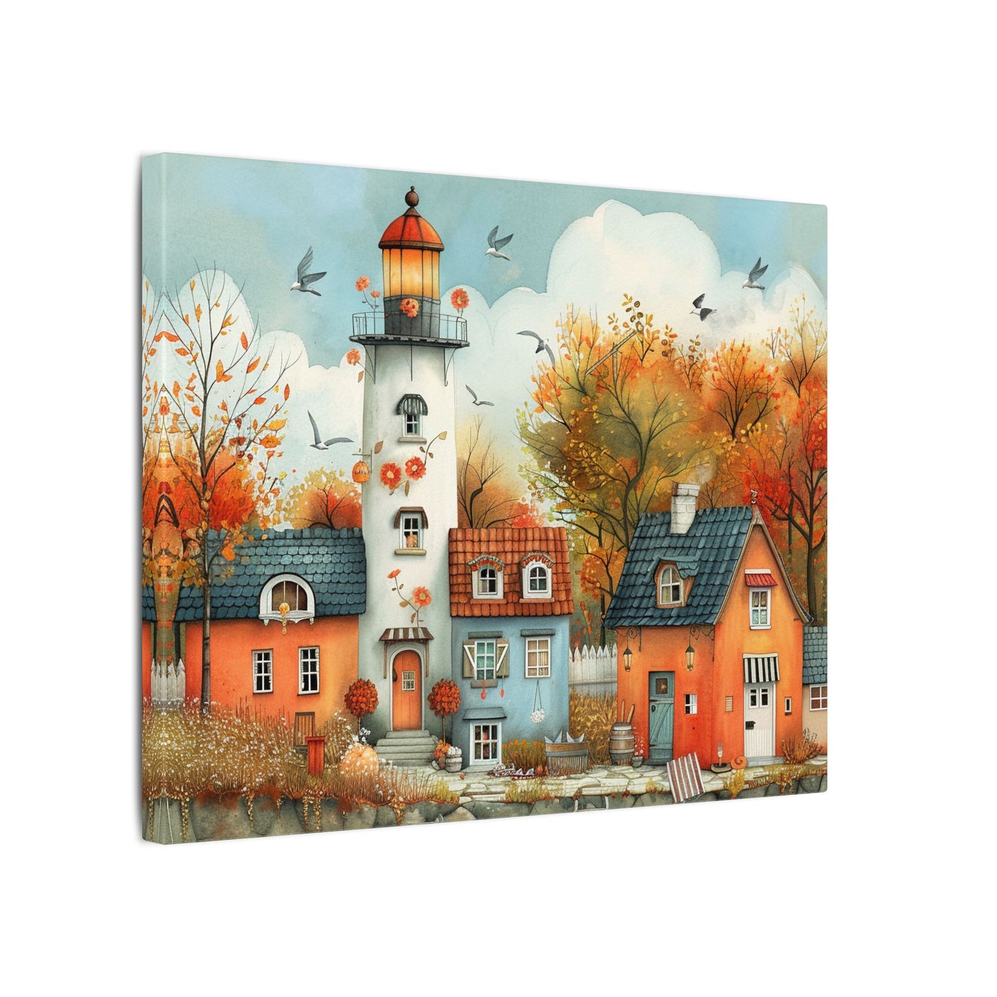 Charming Fall Village Canvas Collection #8