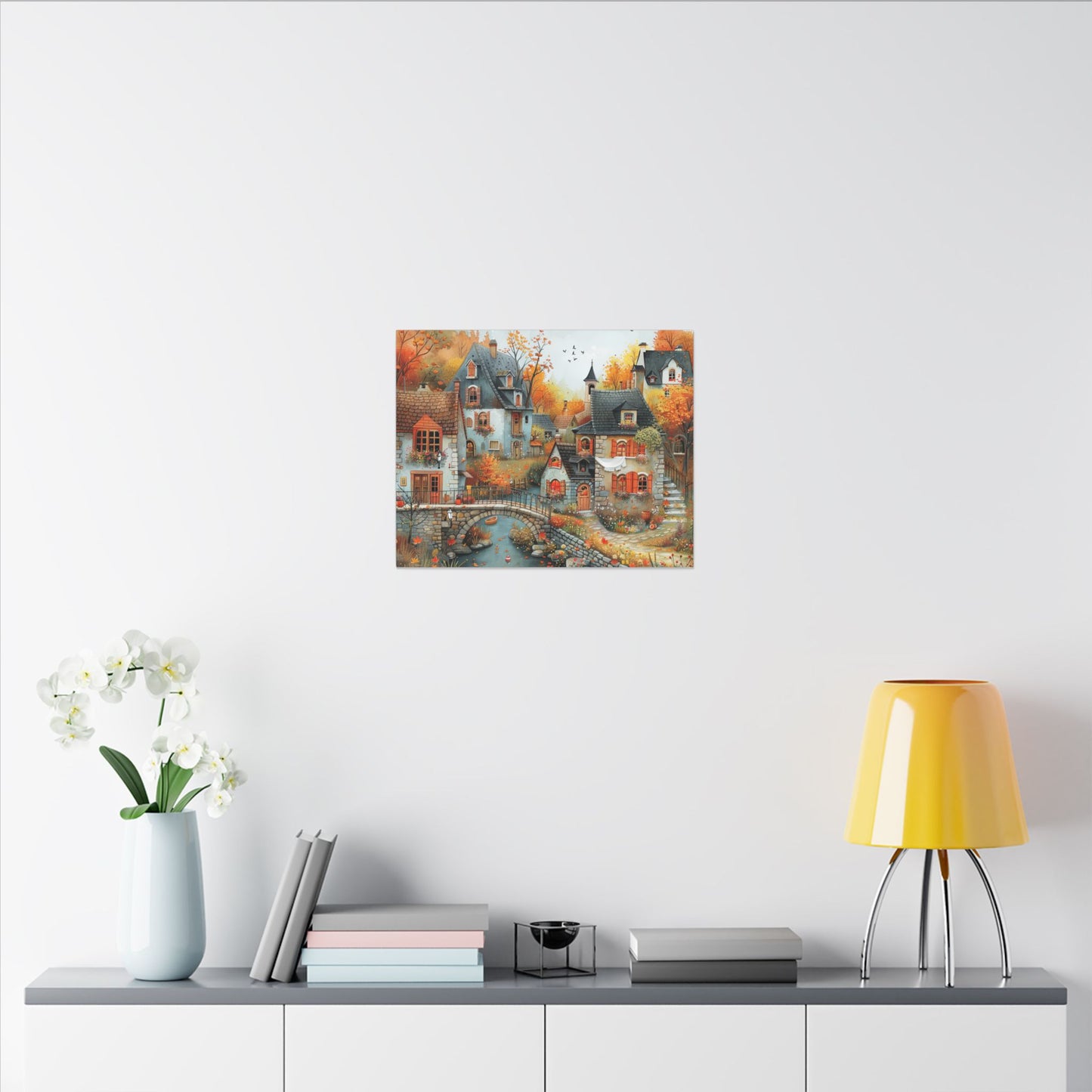 Charming Fall Village Canvas Collection #7