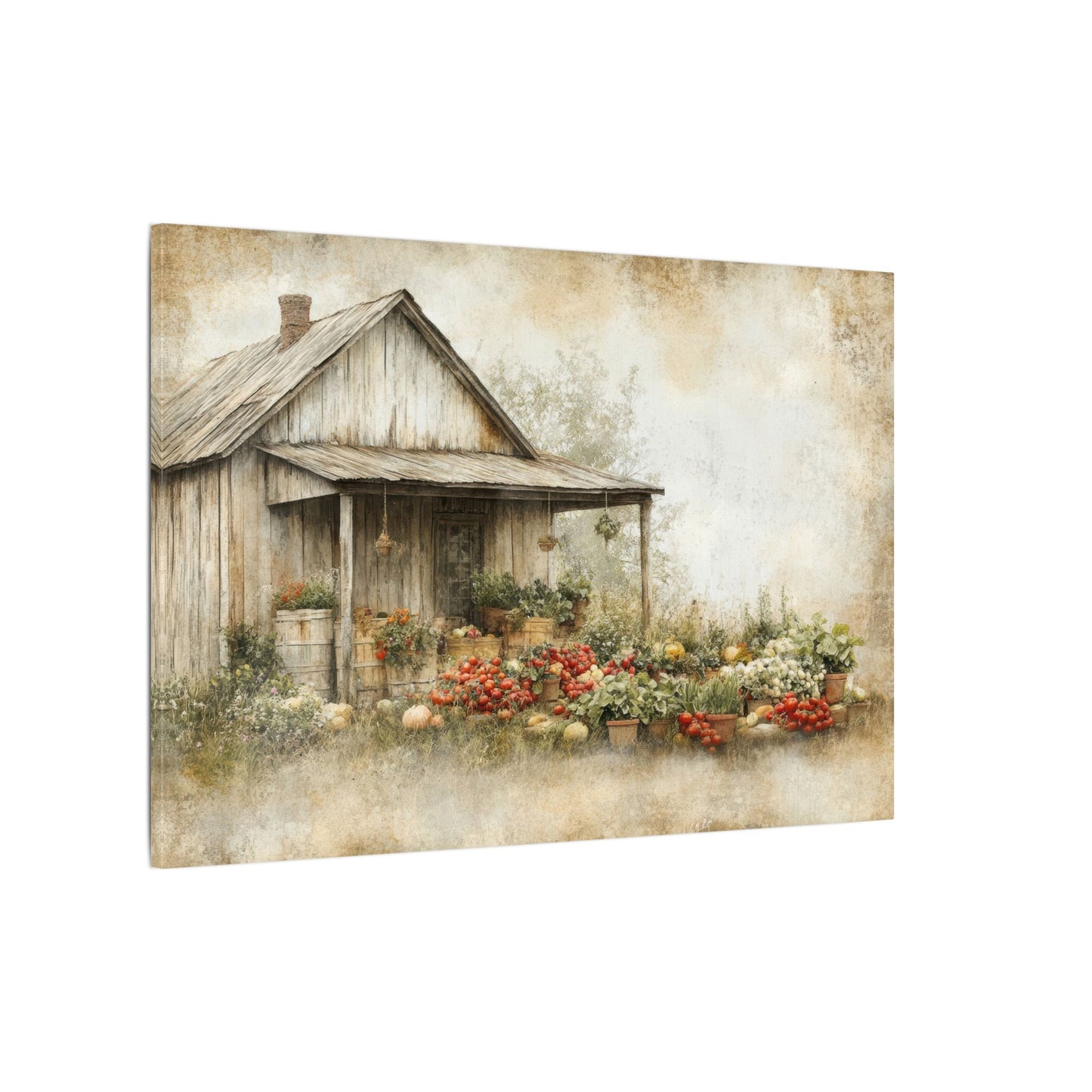 Vegetable Garden Shed Canvas Wall Art