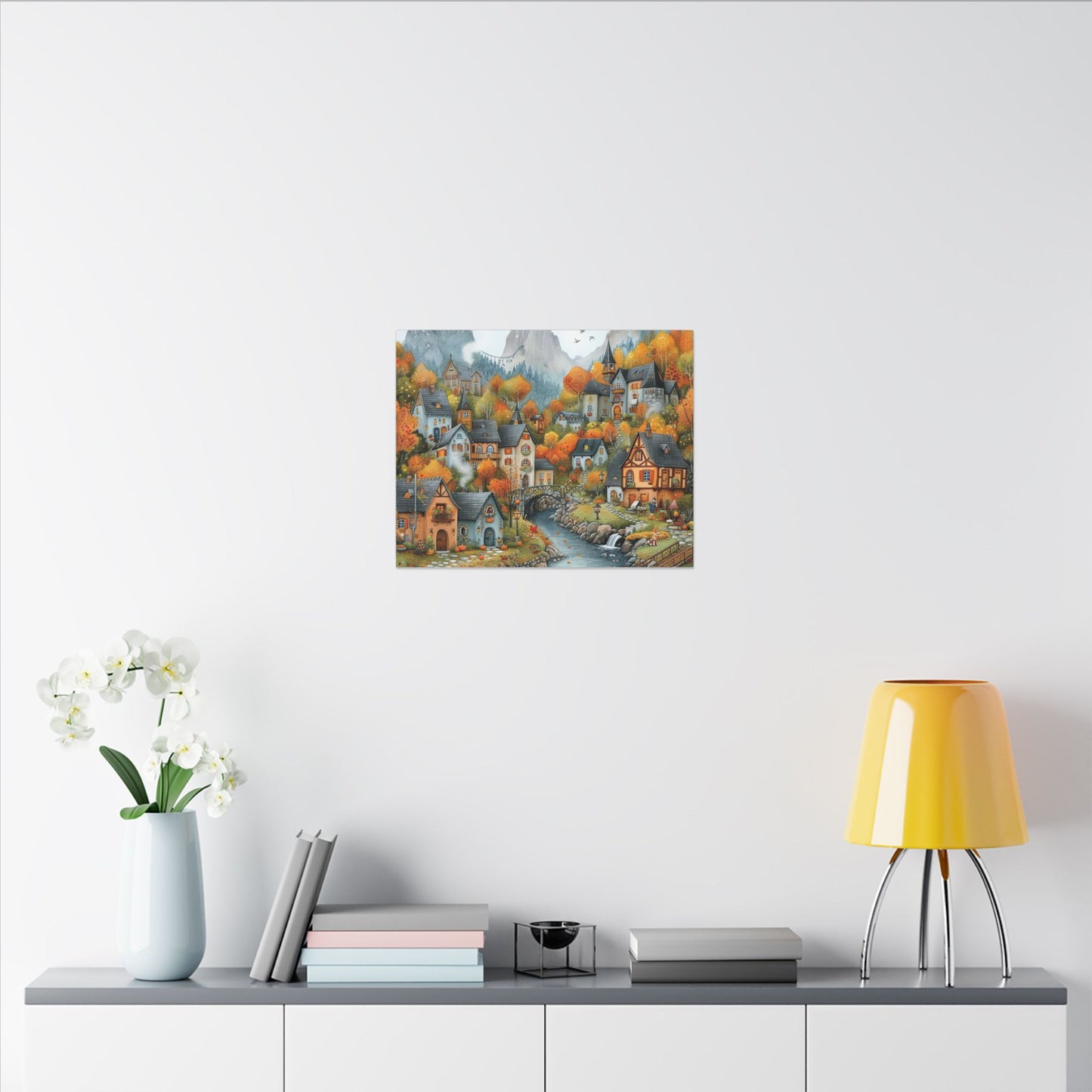 Charming Fall Village Canvas Collection #11