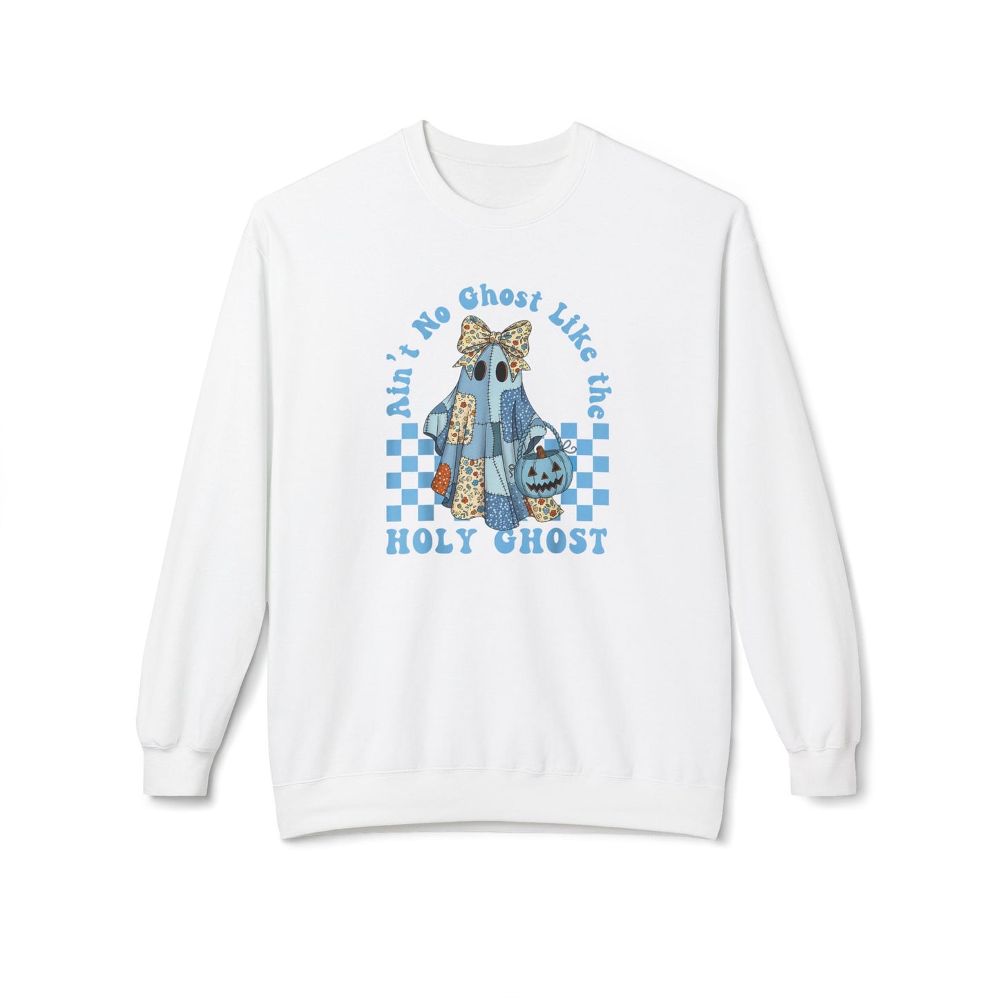 Patchwork Holy Ghost Midweight Softstyle Fleece Crewneck Sweatshirt