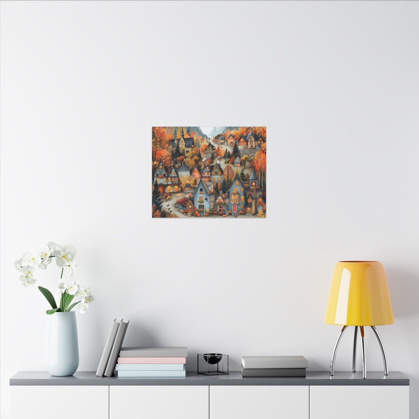Charming Fall Village Canvas Collection #10