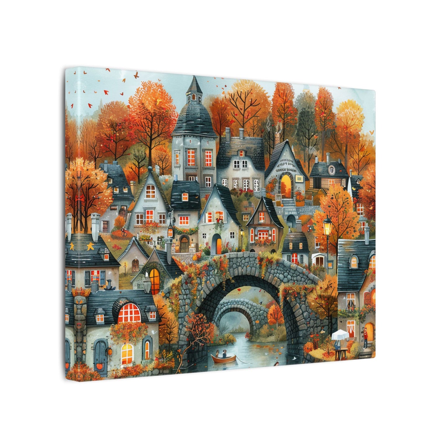 Charming Fall Village Canvas Collection #4