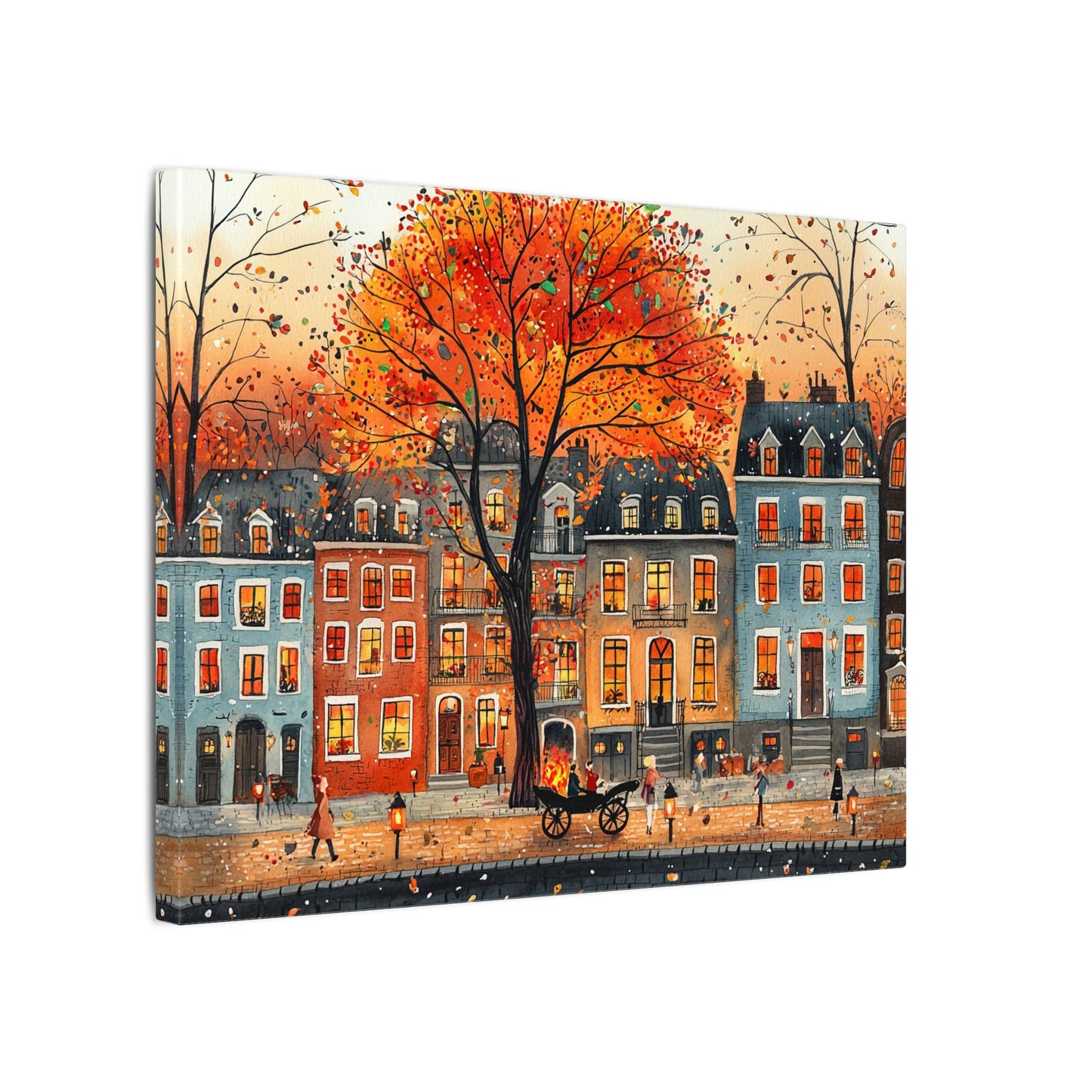 Charming Fall Village Canvas #6