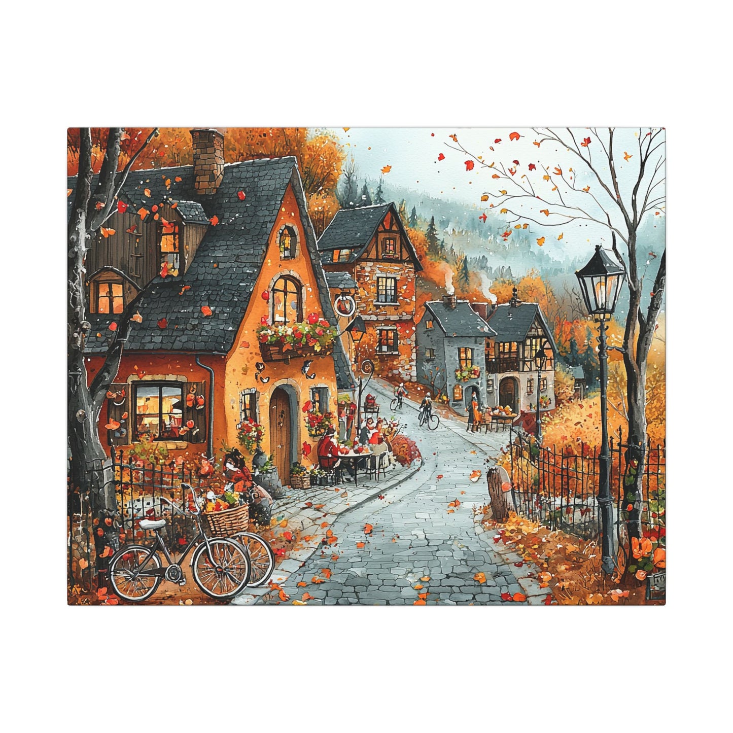 Charming Fall Village Canvas Collection #2