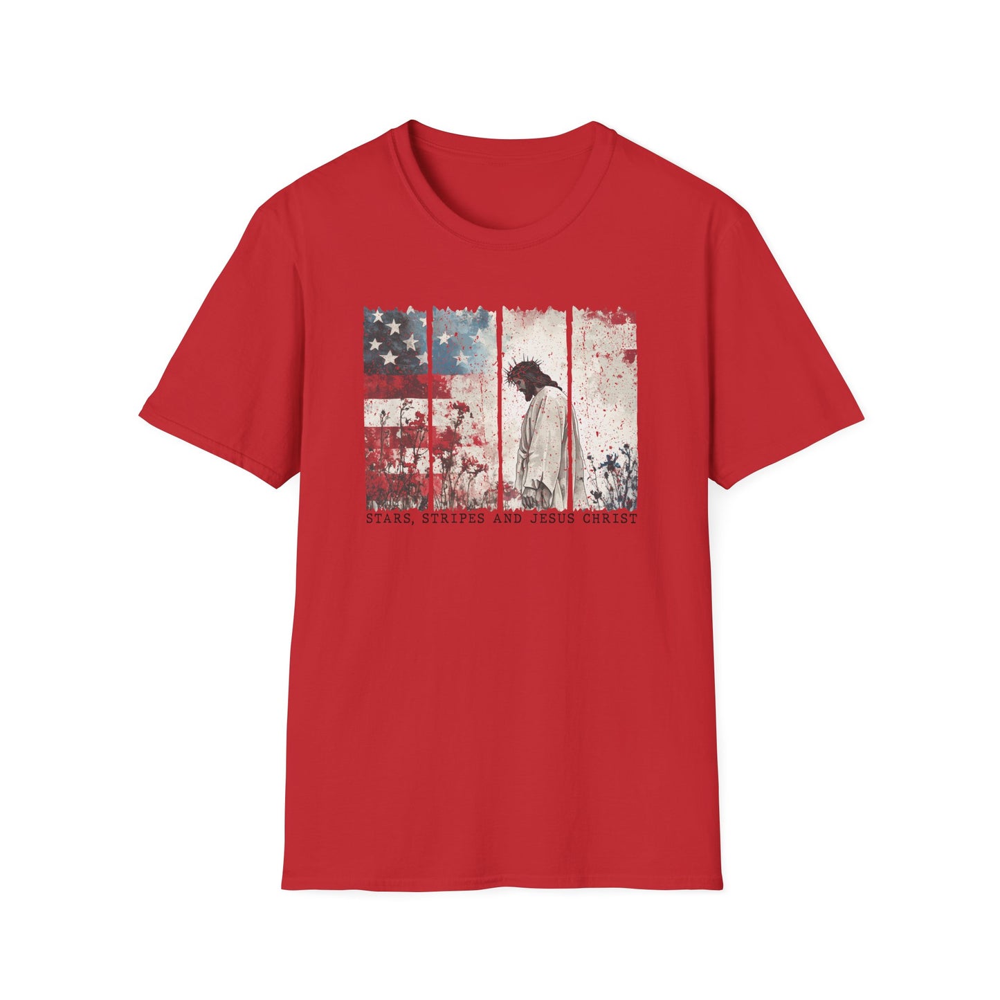 Jesus, Stars & Stripes Softstyle T-shirt