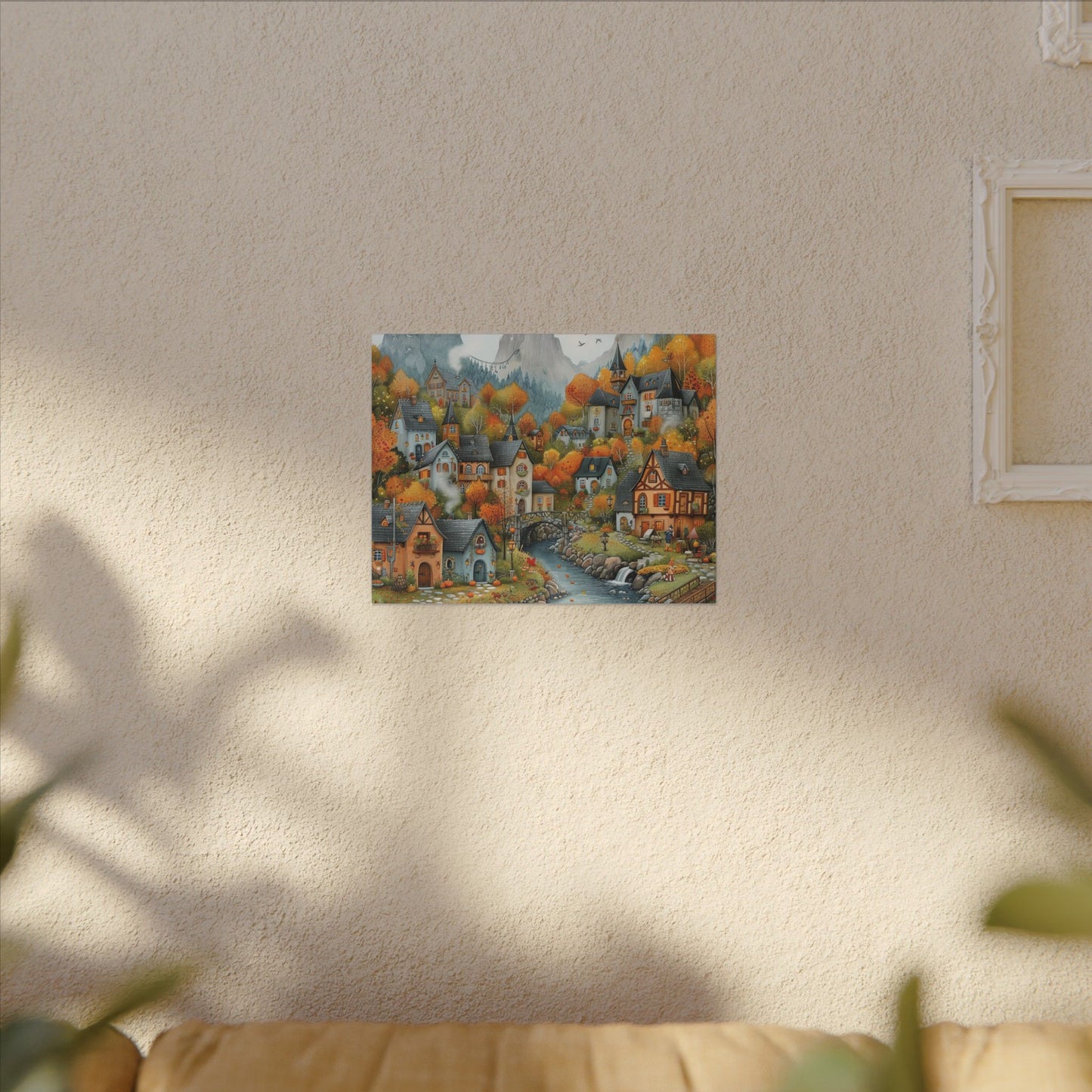 Charming Fall Village Canvas Collection #11