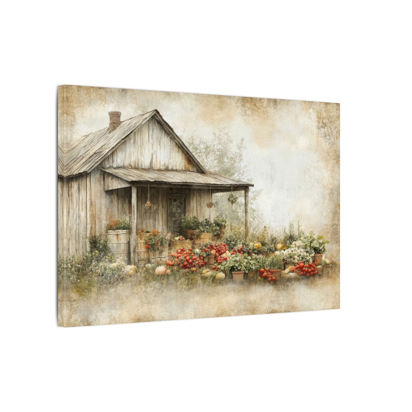 Vegetable Garden Shed Canvas Wall Art