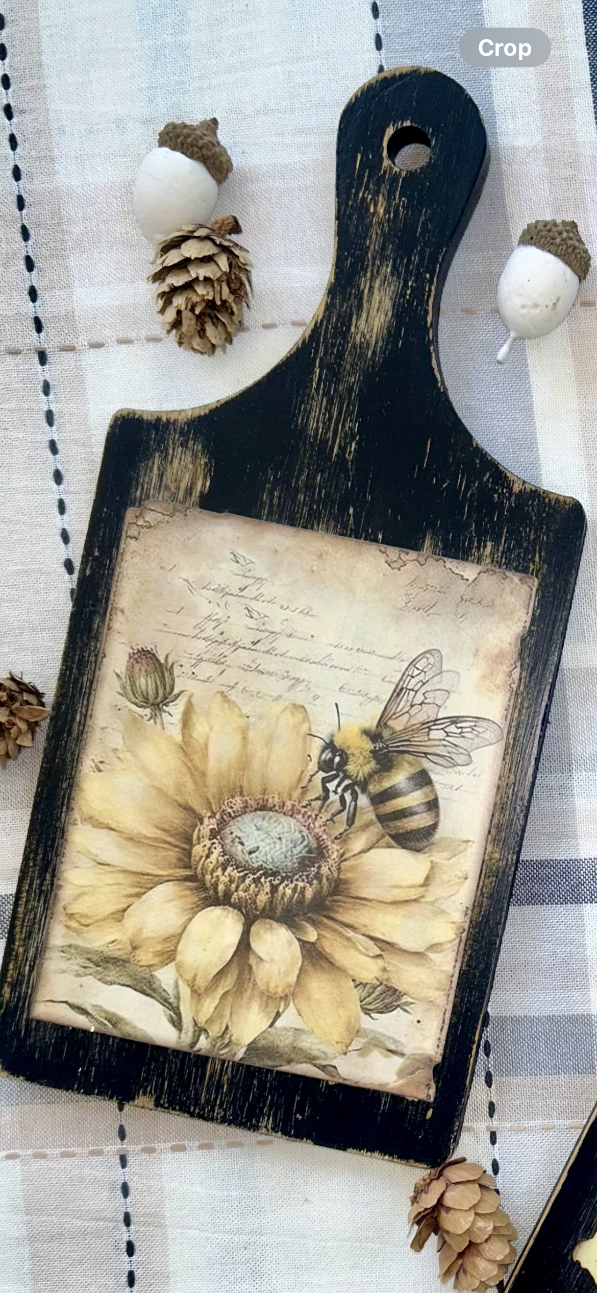 Individual Charcuterie Board (Distressed Black & Sunflower)