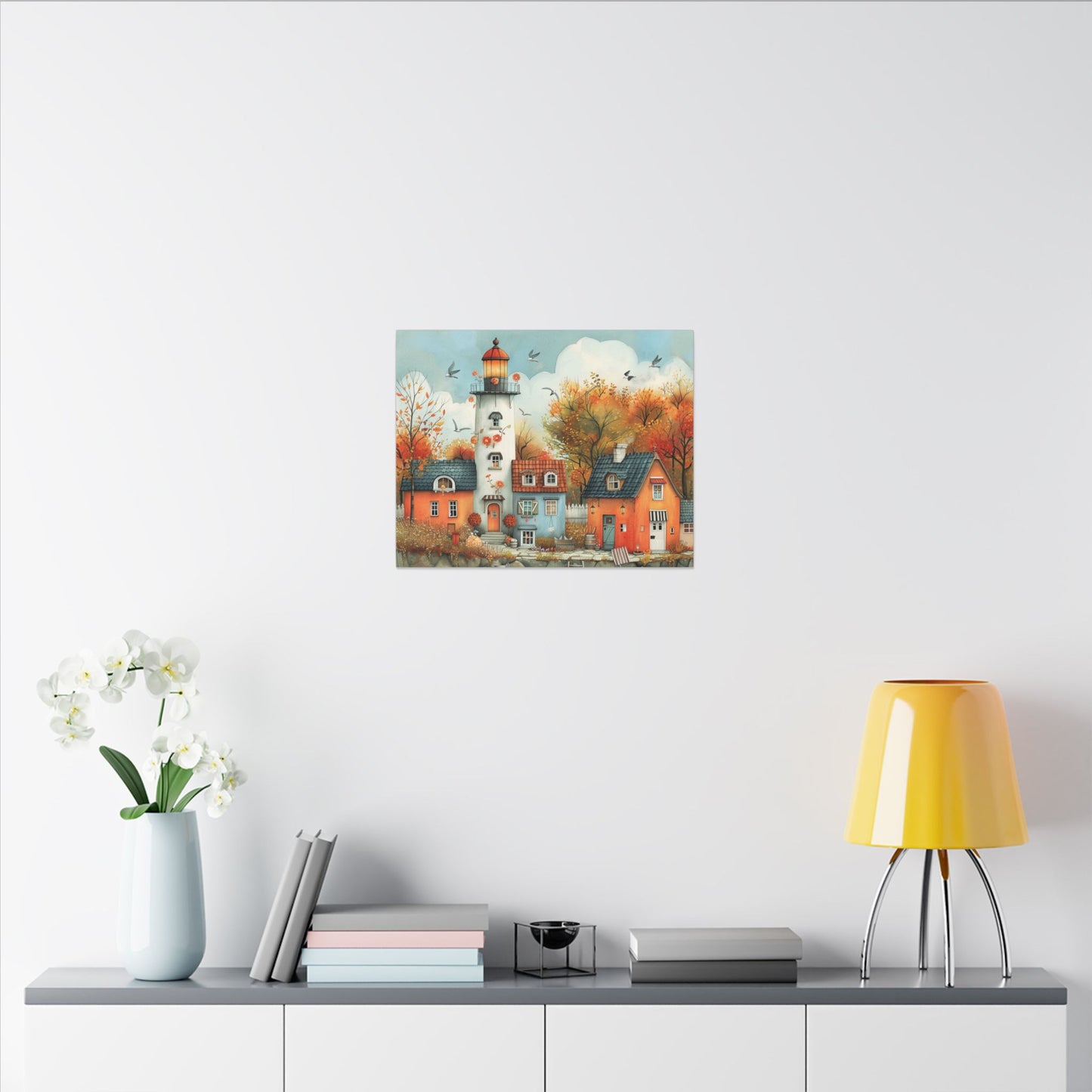 Charming Fall Village Canvas Collection #8