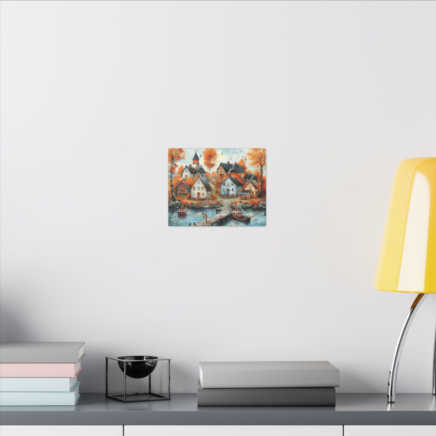 Charming Fall Village Canvas Collection #12