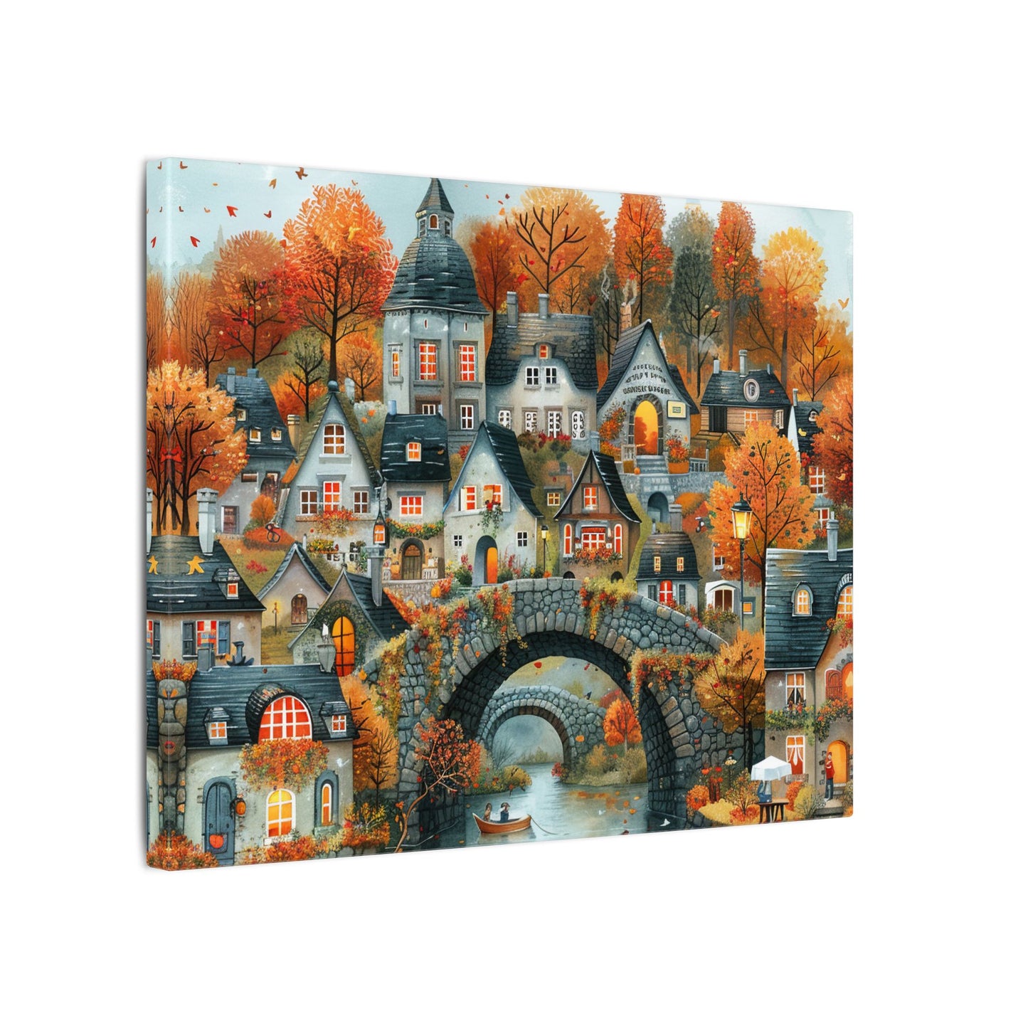 Charming Fall Village Canvas Collection #4