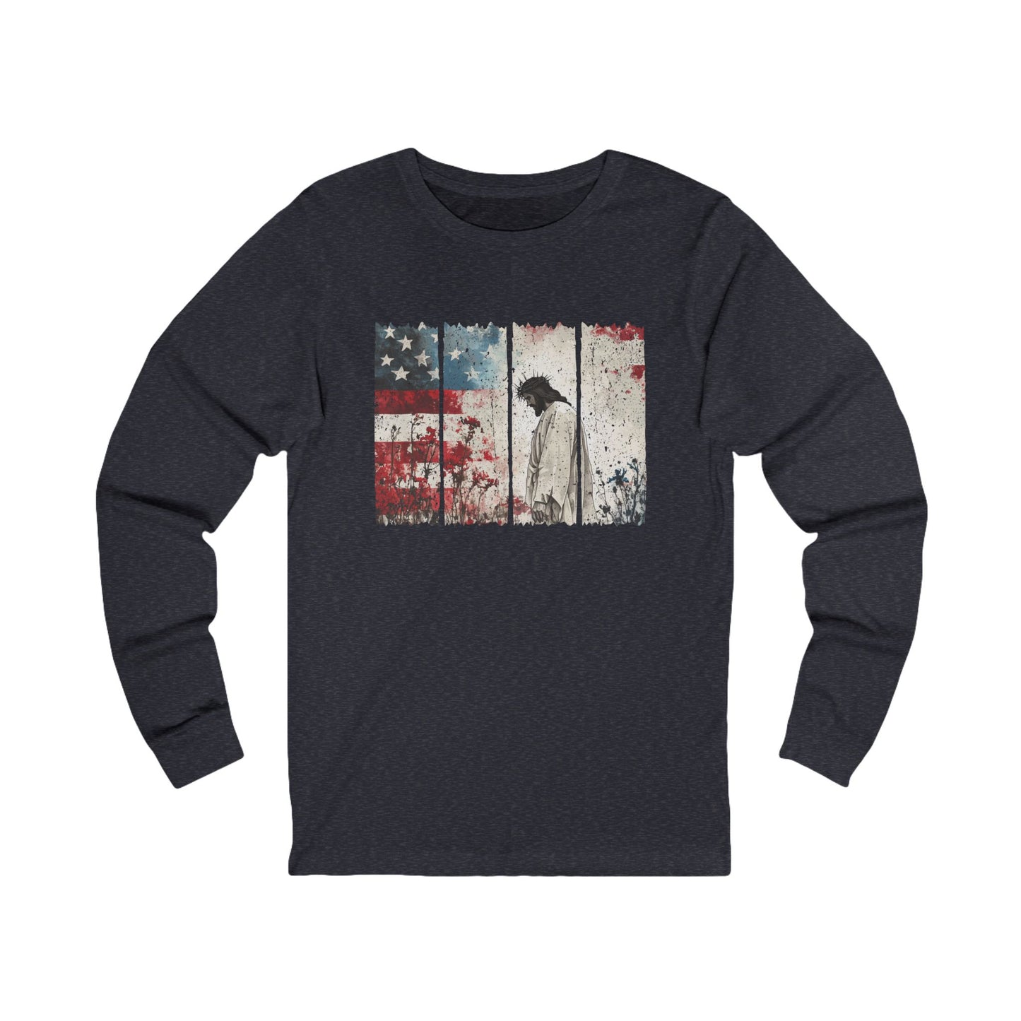 Jesus Christ, Stars and Stripes Long Sleeve Tee