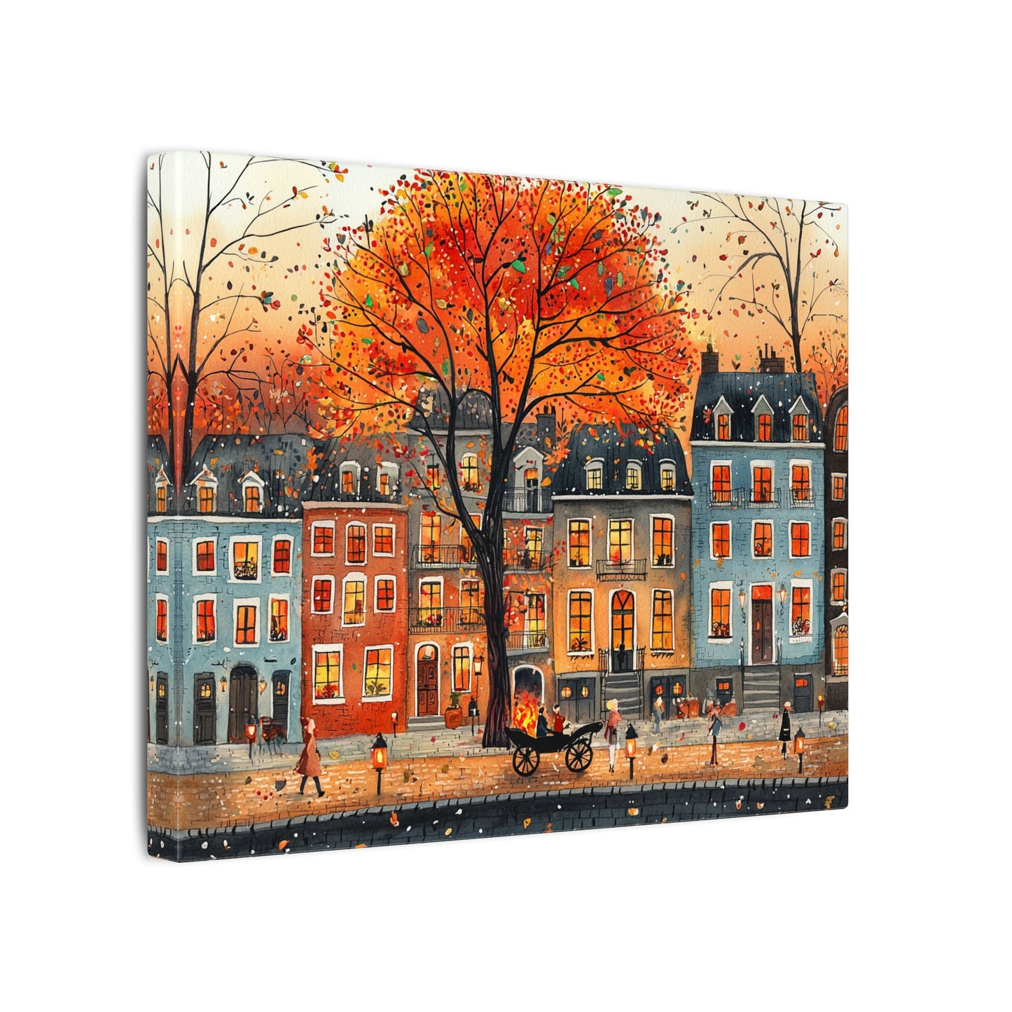 Charming Fall Village Canvas #6
