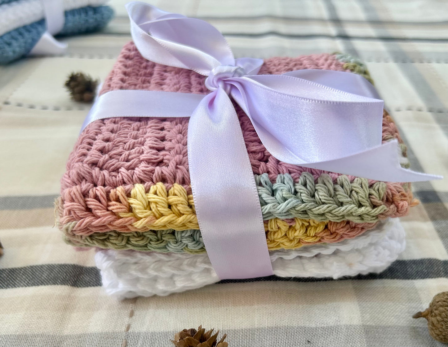 3pk Crochet Washcloths
