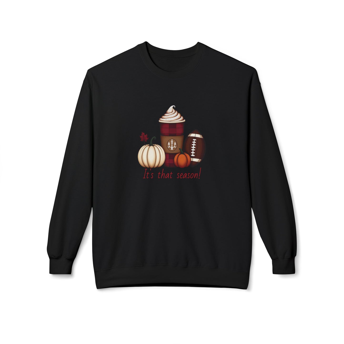 It's the Season-Blk Atmn Fleece Crewneck Sweatshirt