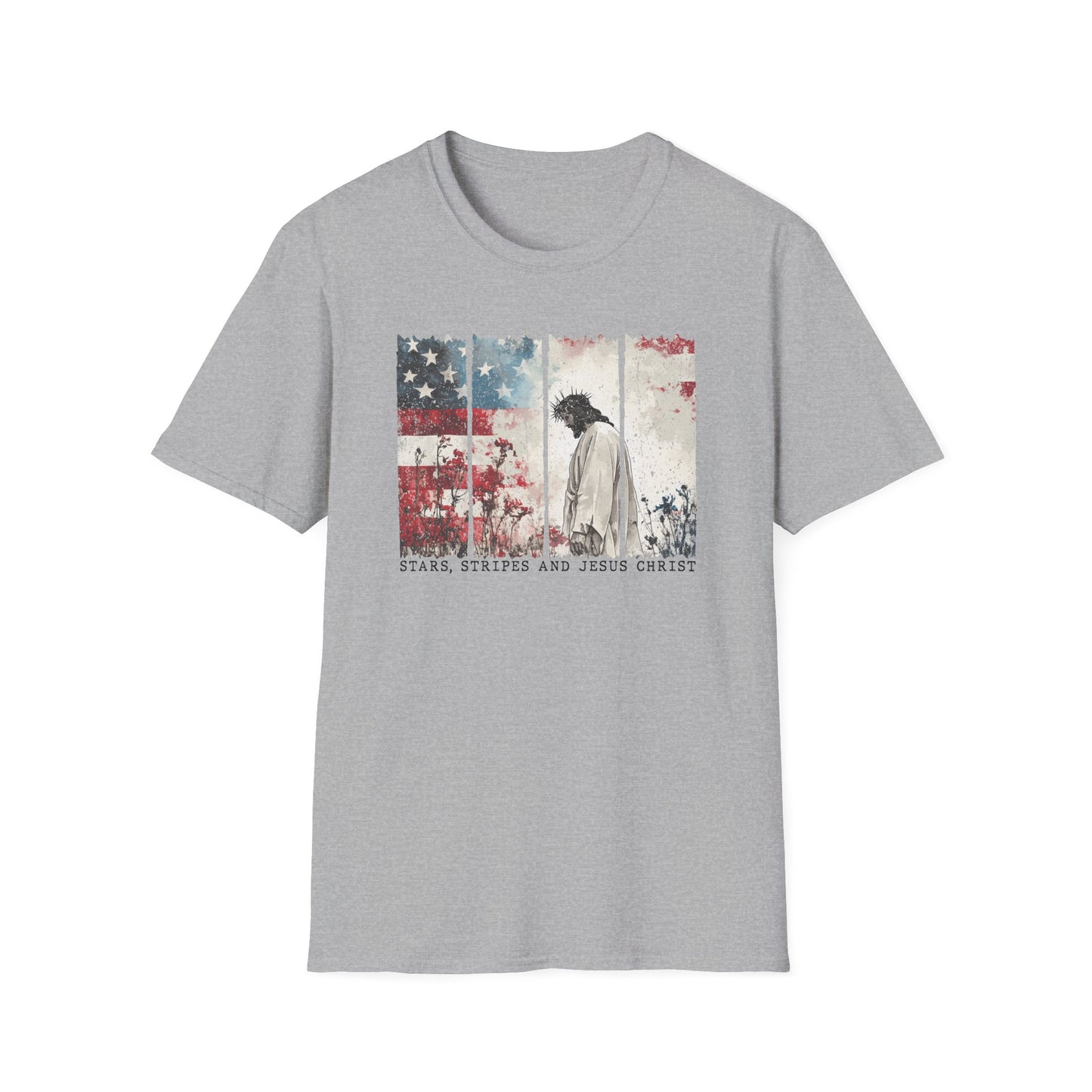 Jesus, Stars & Stripes Softstyle T-shirt