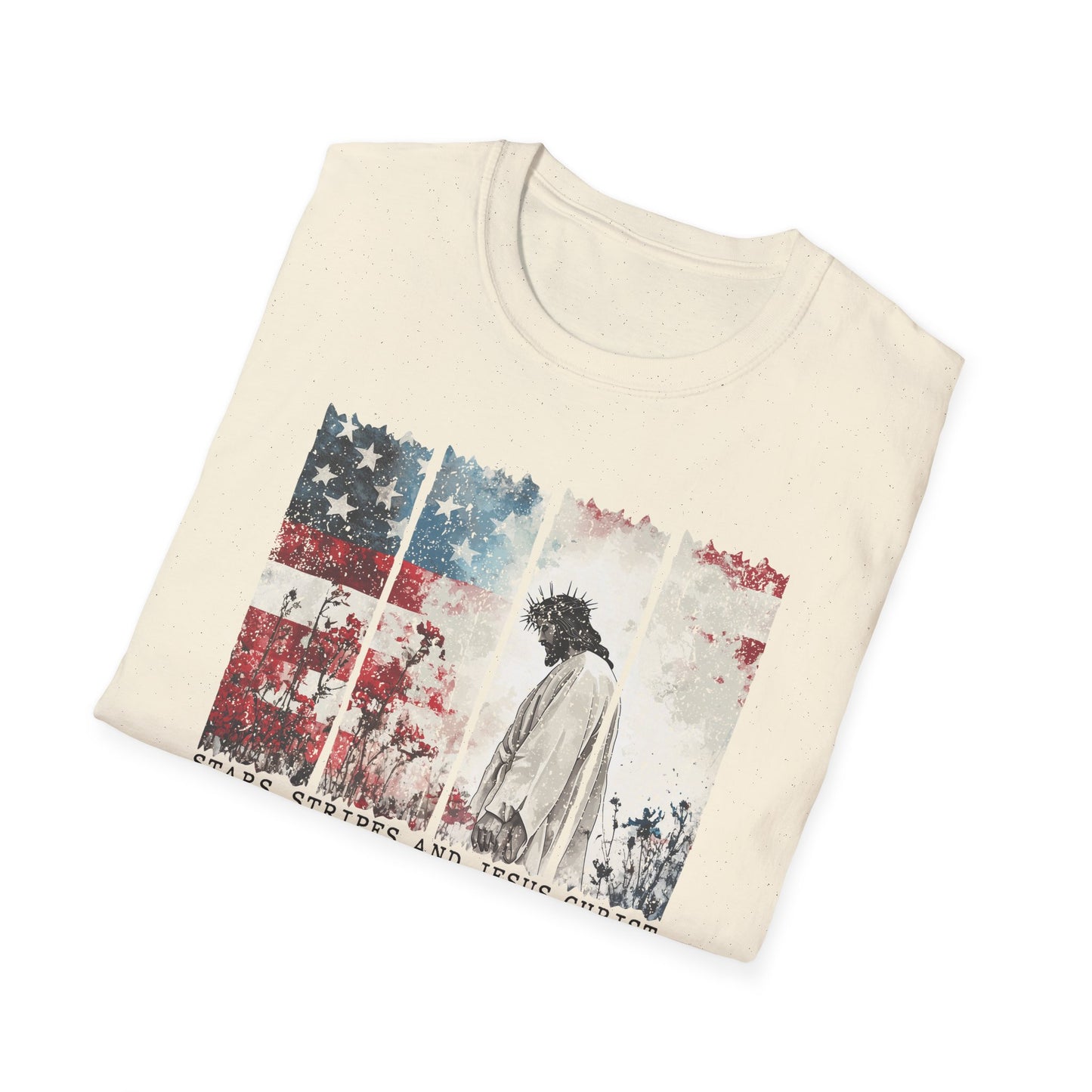 Jesus, Stars & Stripes Softstyle T-shirt