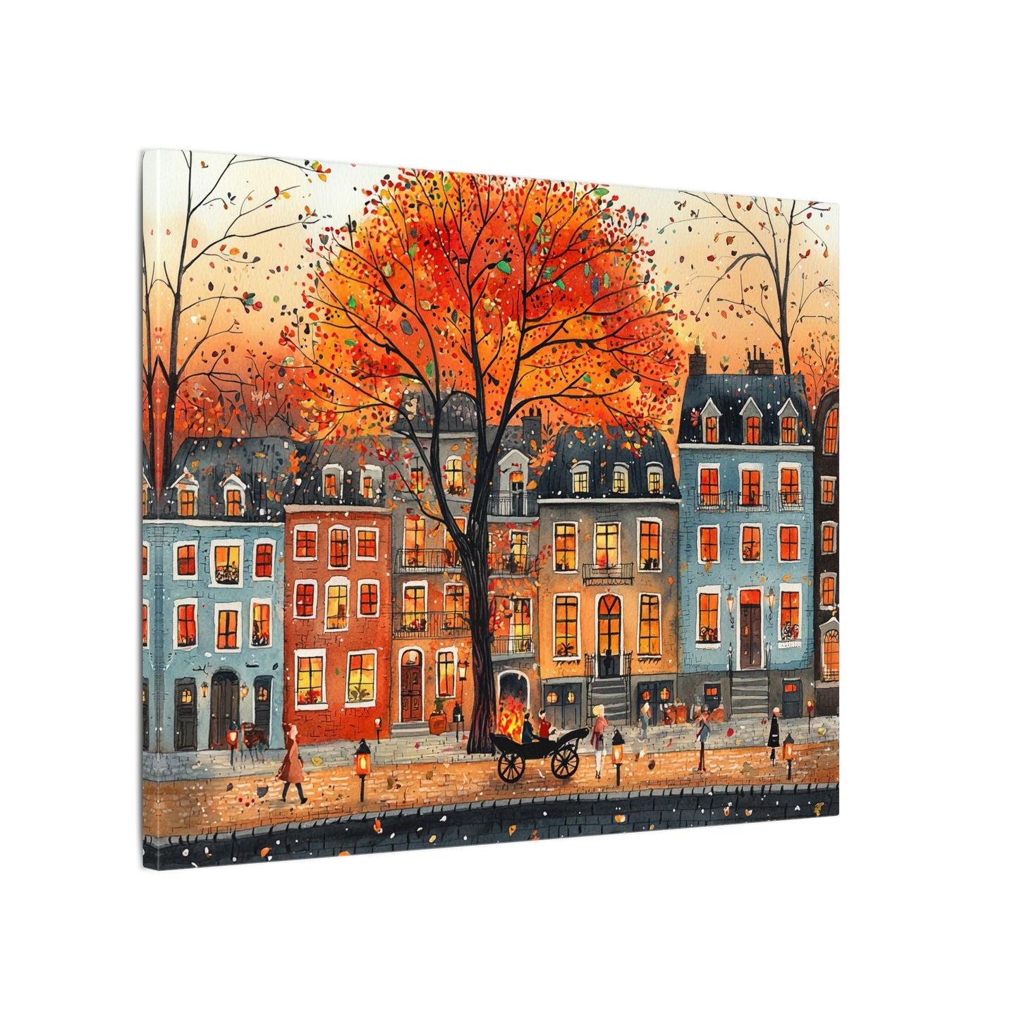 Charming Fall Village Canvas #6