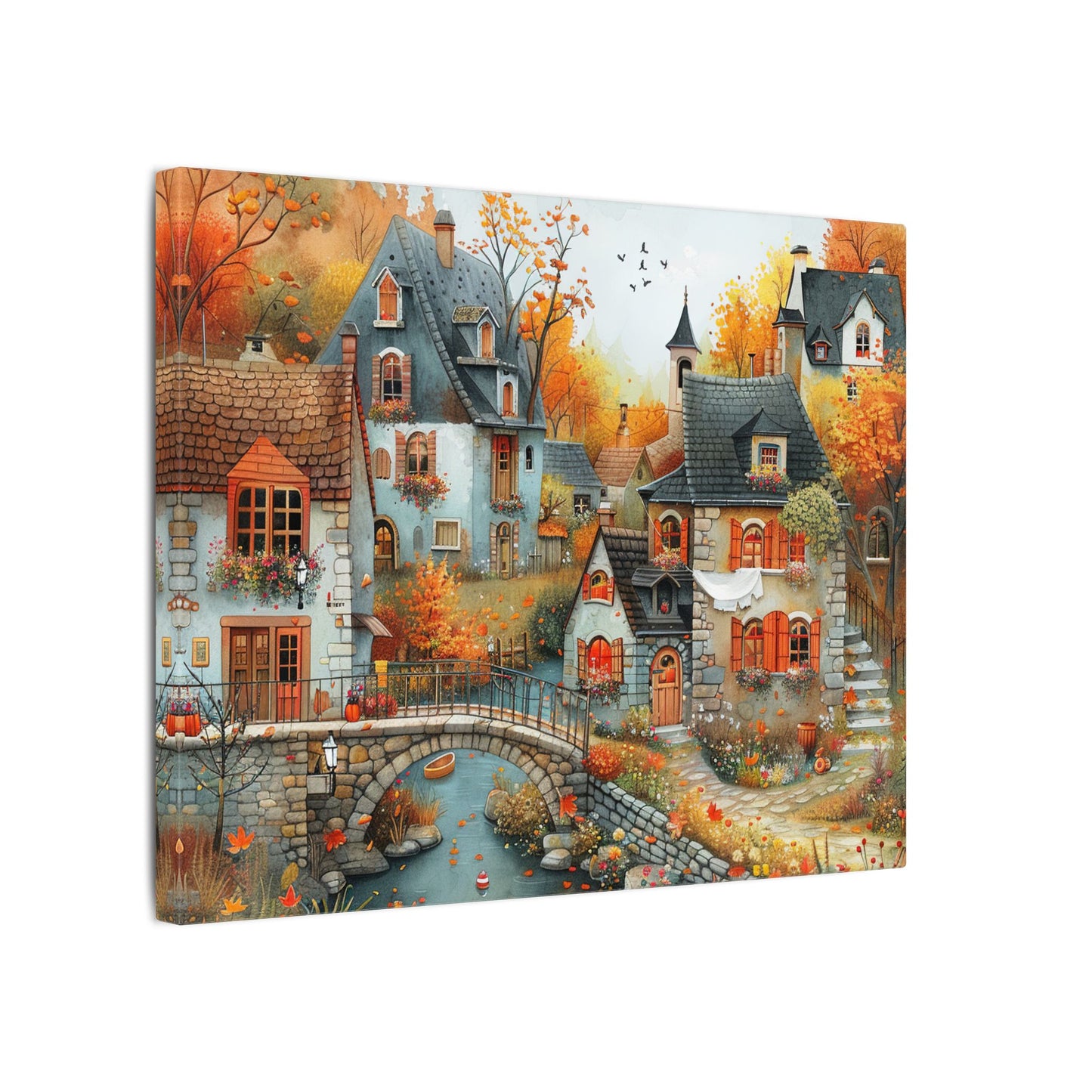 Charming Fall Village Canvas Collection #7