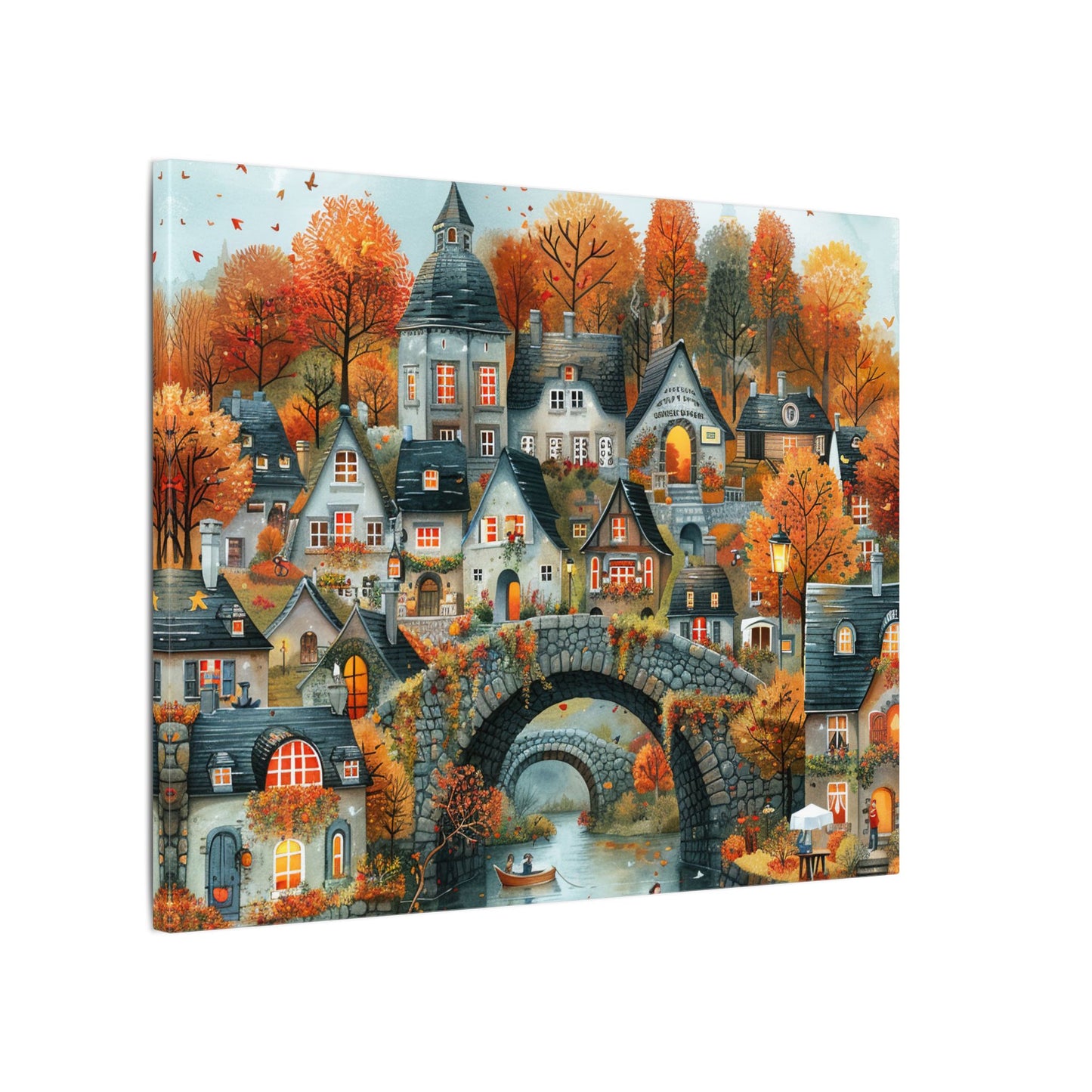 Charming Fall Village Canvas Collection #4