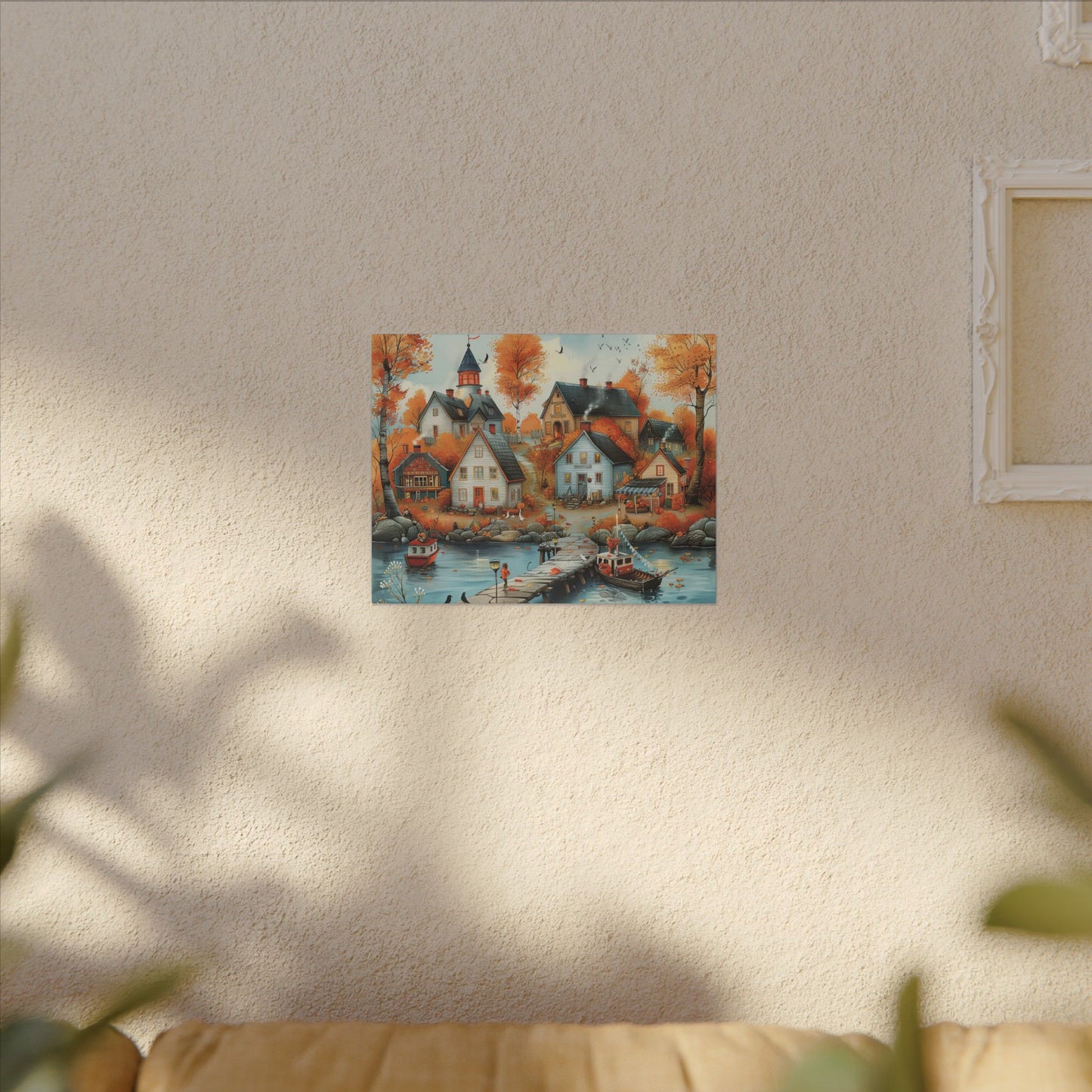 Charming Fall Village Canvas Collection #12