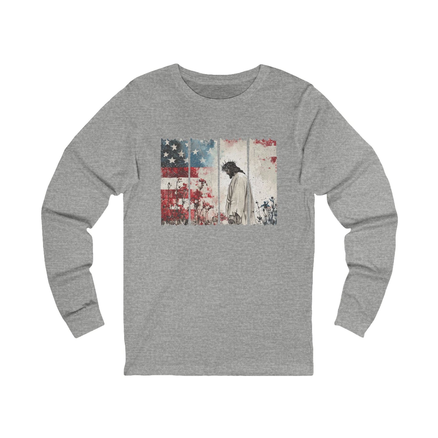 Jesus Christ, Stars and Stripes Long Sleeve Tee