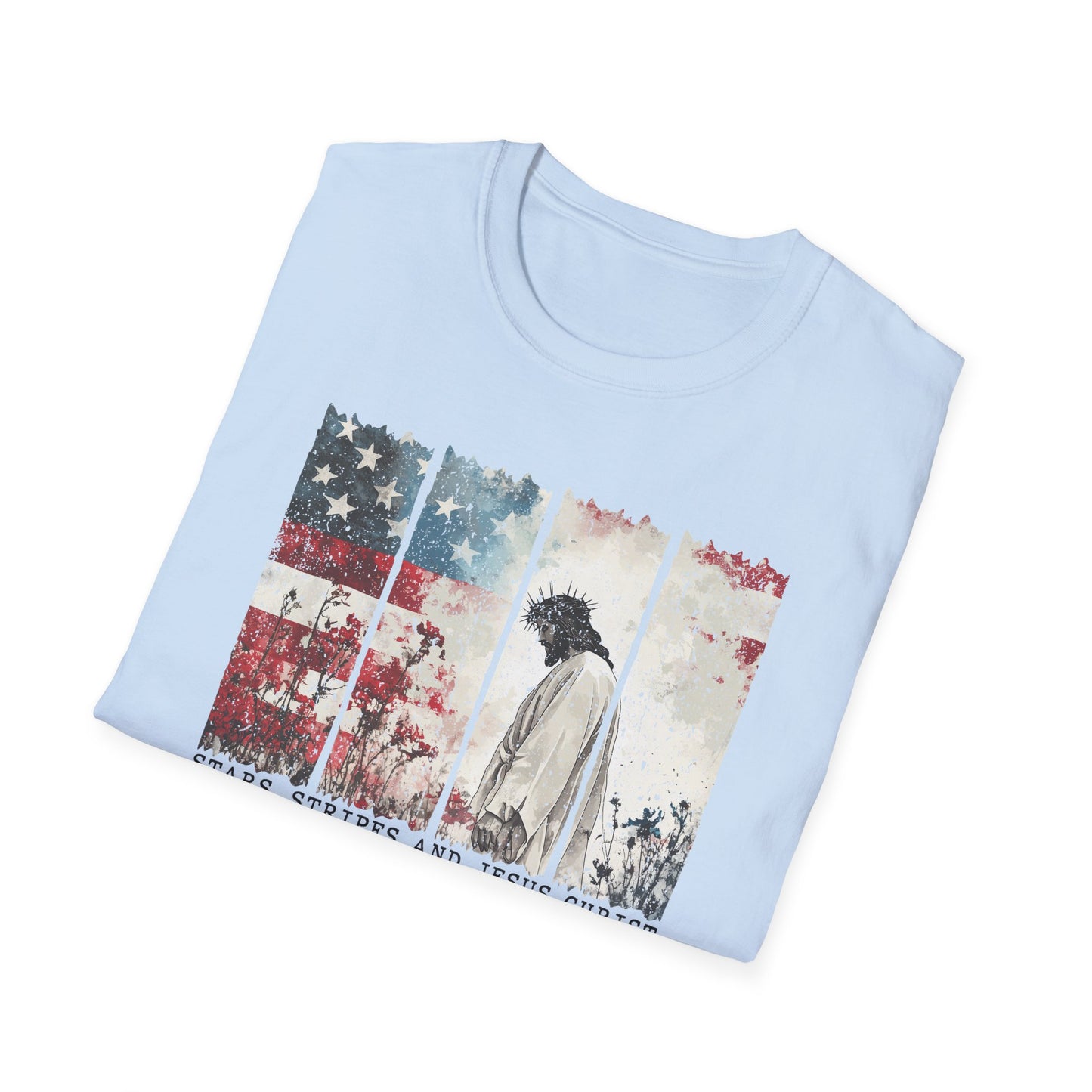 Jesus, Stars & Stripes Softstyle T-shirt