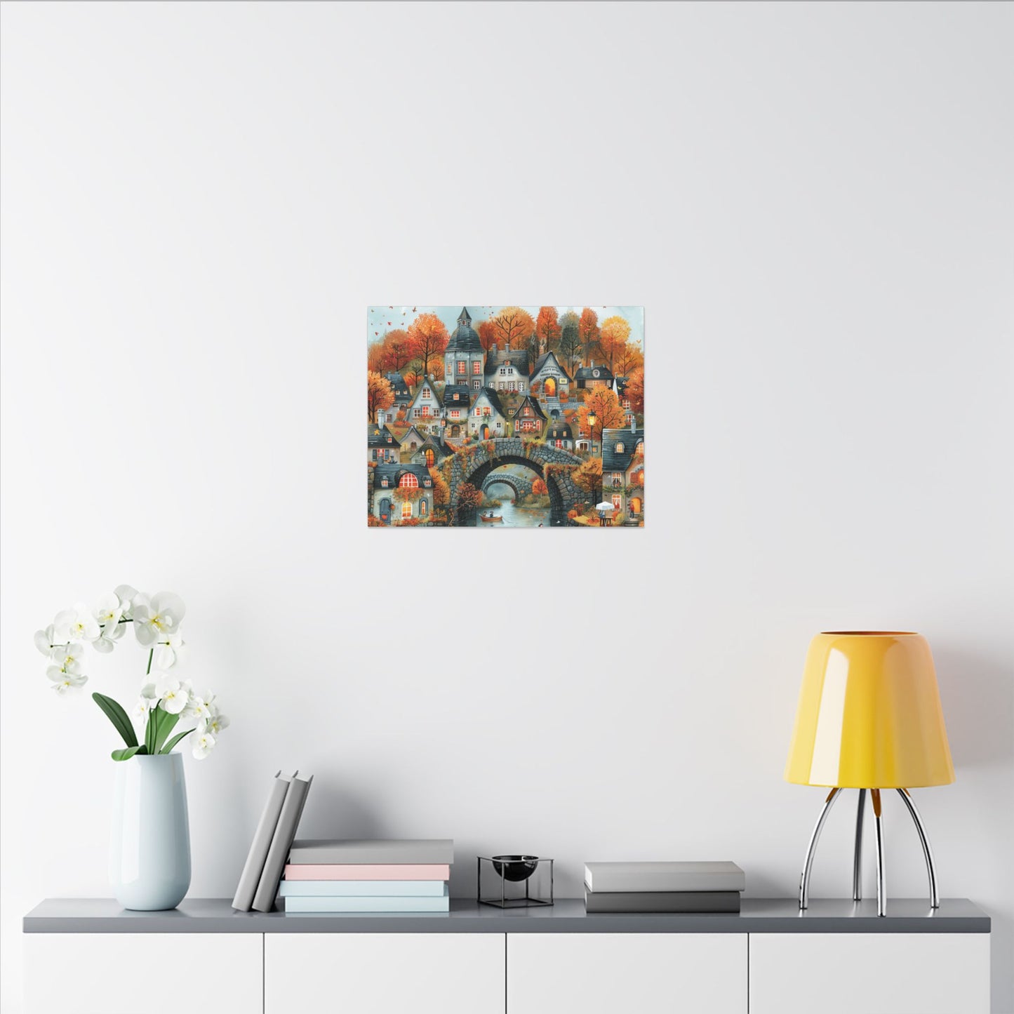 Charming Fall Village Canvas Collection #4