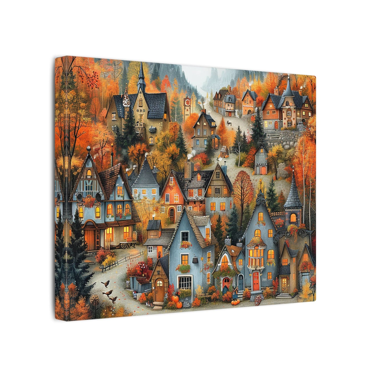 Charming Fall Village Canvas Collection #10