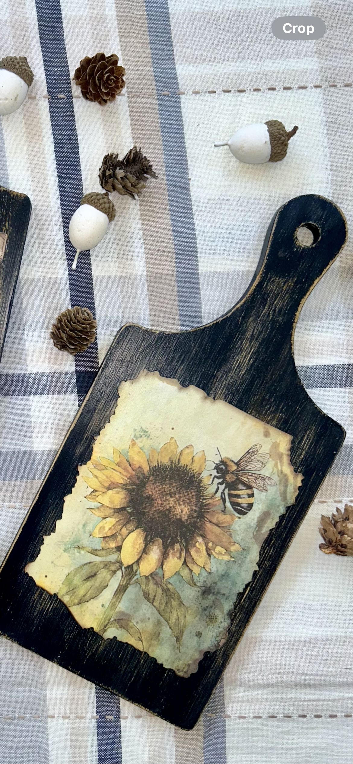Individual Charcuterie Board (Distressed Black & Sunflower)