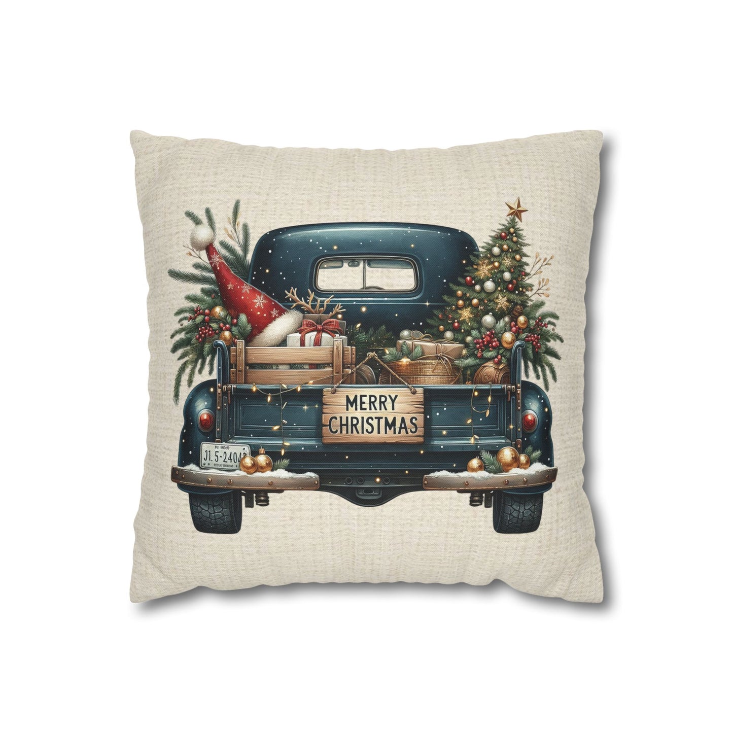 Dark Blue Truck Bed Series Throw Pillow Cover