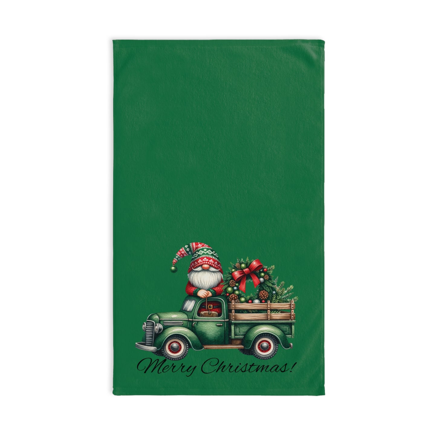 Gnome in a Truck Hand Towel-Green