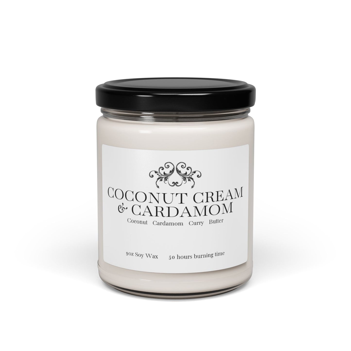 Coconut Cream & Cardamom 9oz Soy Wax Candle.