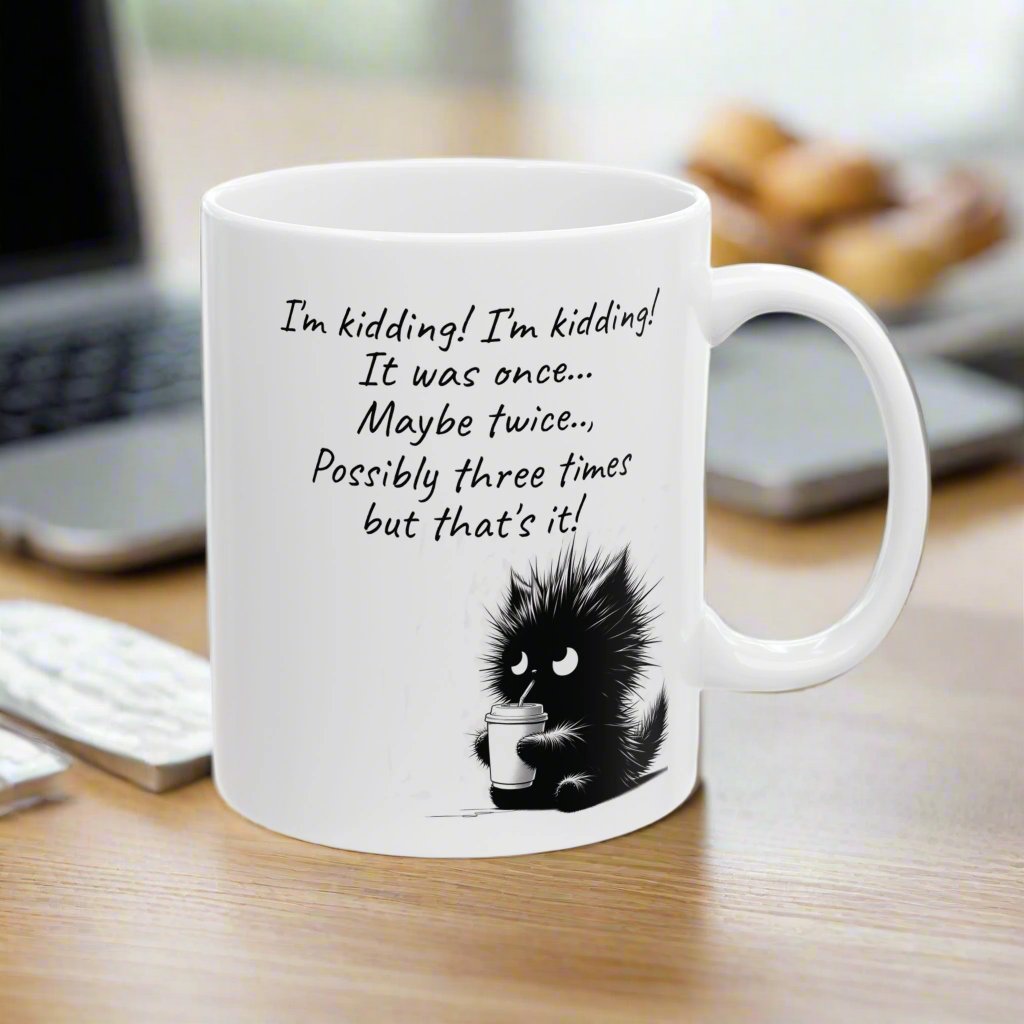 Black Kitten w/Coffee 11oz Coffee Mug