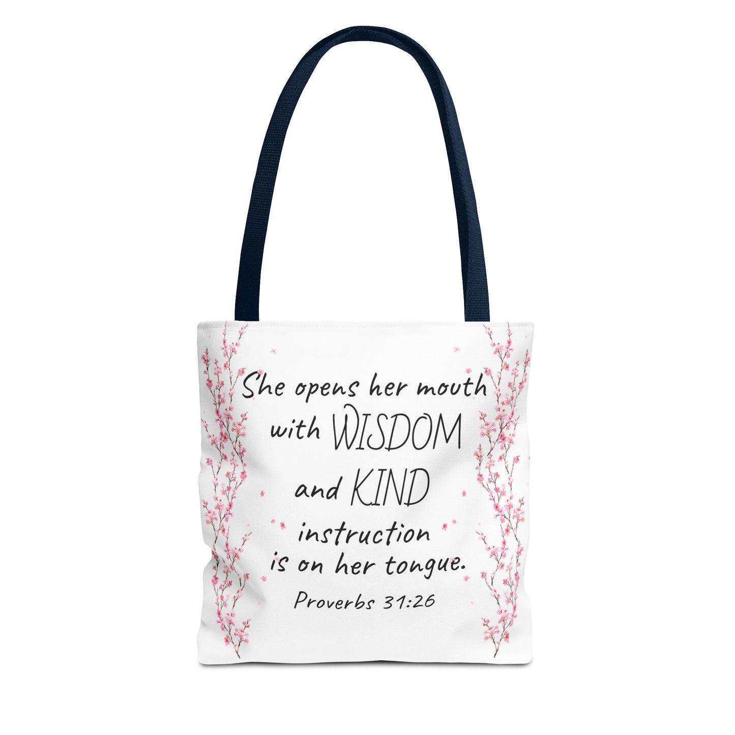 Proverbs 31:26 2 Sided Tote