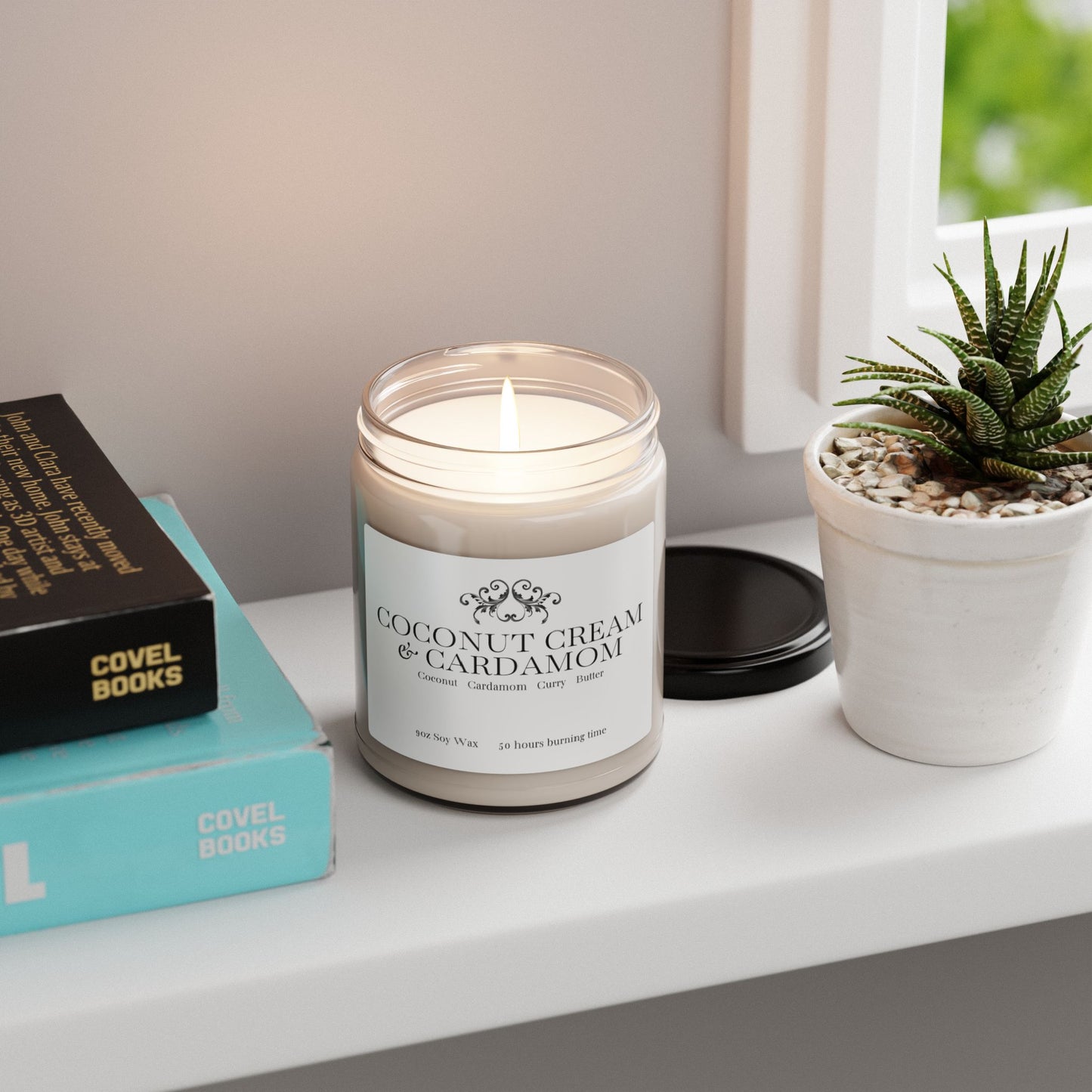 Coconut Cream & Cardamom 9oz Soy Wax Candle.