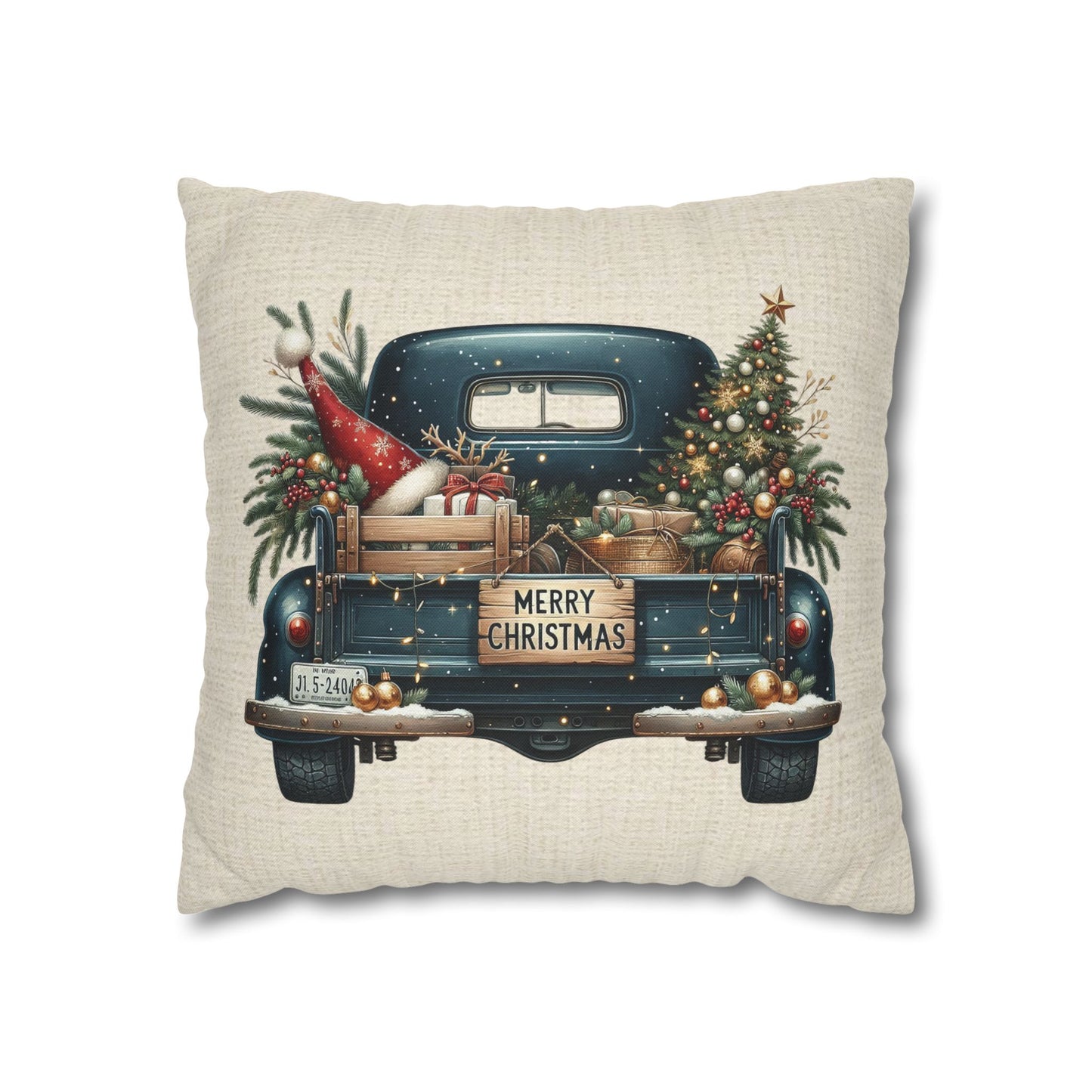 Dark Blue Truck Bed Series Throw Pillow Cover