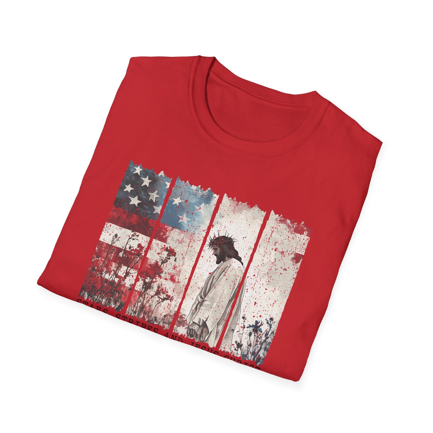 Jesus, Stars & Stripes Softstyle T-shirt