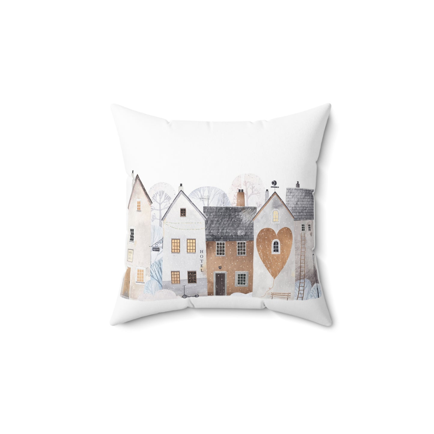 Old Time Village Throw Pillow