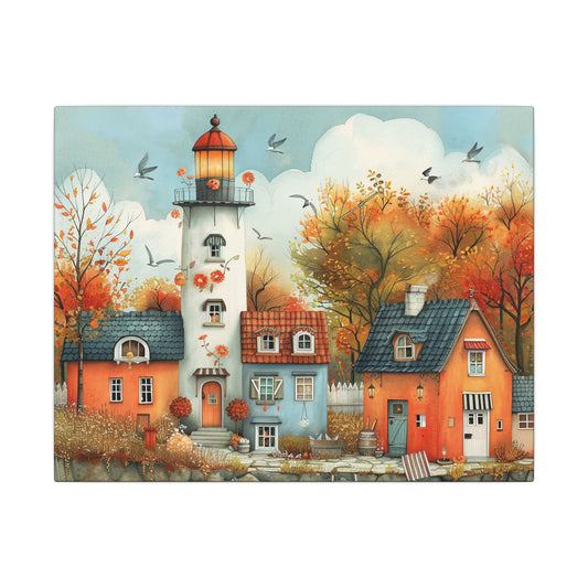 Charming Fall Village Canvas Collection #8