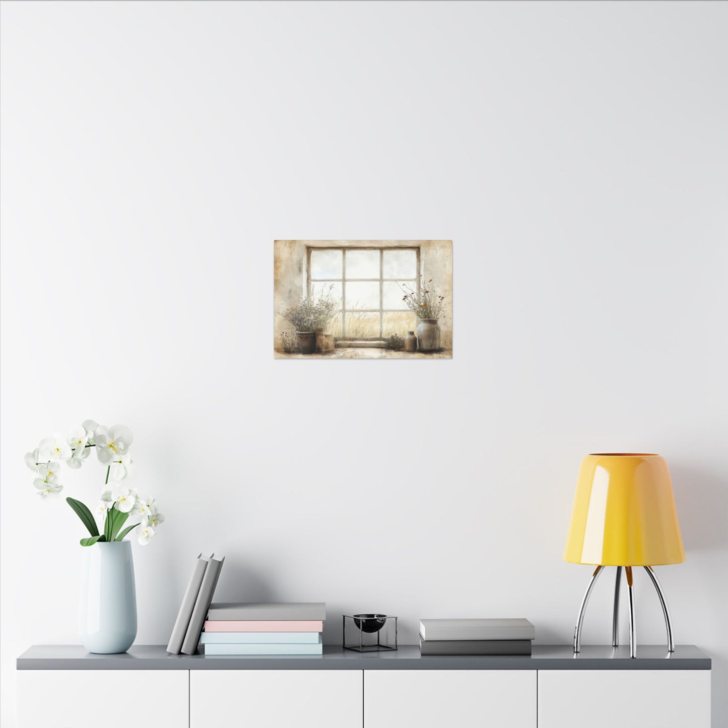 Window Flowers Canvas Wall Art