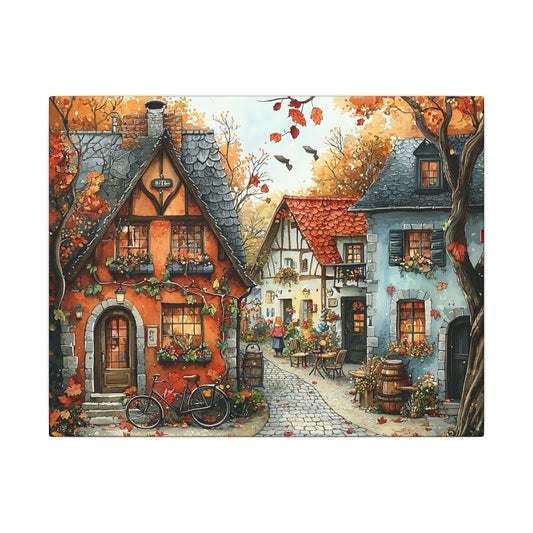 Charming Fall Village Canvas Collection #5