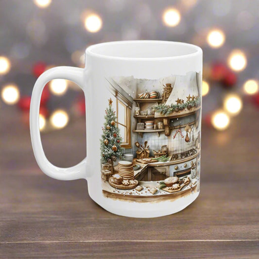 Holiday Baking Series-Reindeer 15oz Coffee Mug