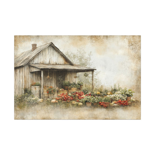 Vegetable Garden Shed Canvas Wall Art