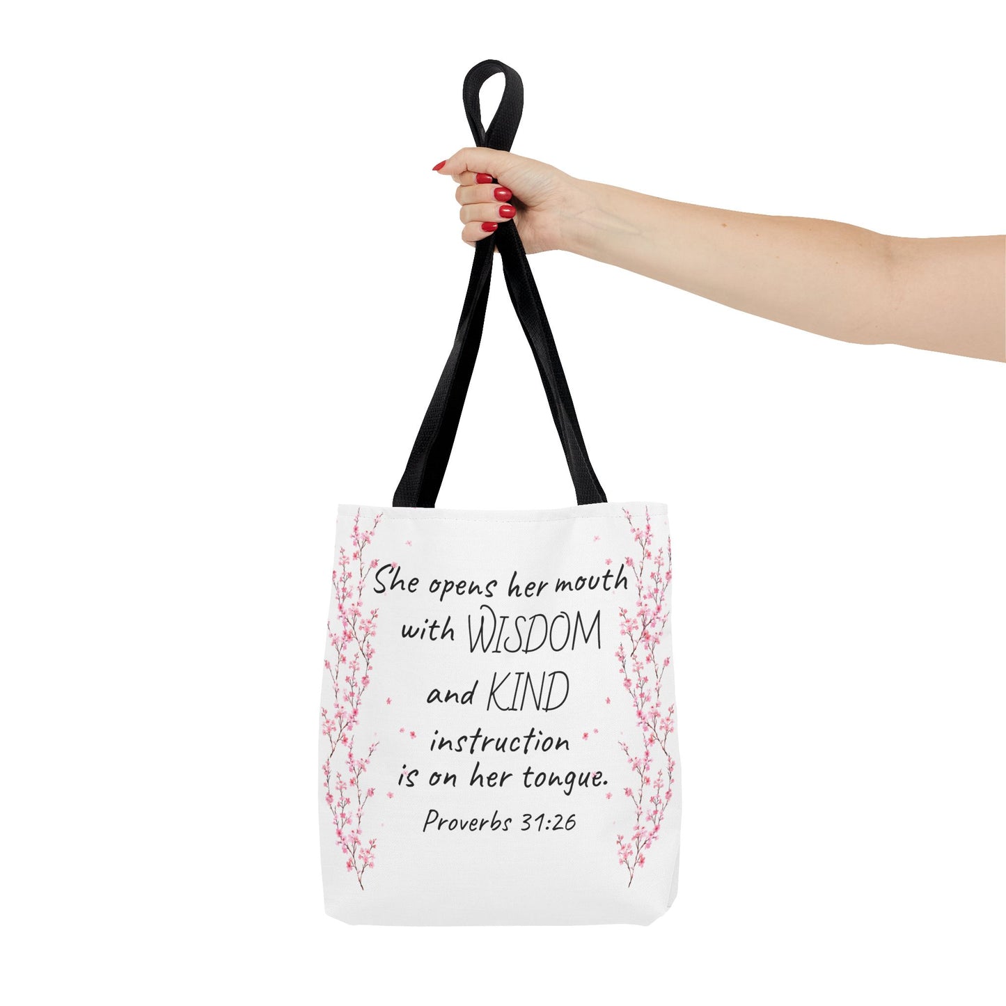 Proverbs 31:26 2 Sided Tote